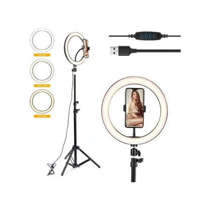 10Inch Selfie Ring Light With Tripod Stand And Cell Phone Holder For Live Stream/Makeup RINGLIGHT