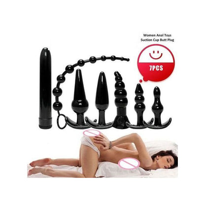 7pcs TPE Anal Butt Plugs DONUT Set with battery operated VIBRATOR dildo