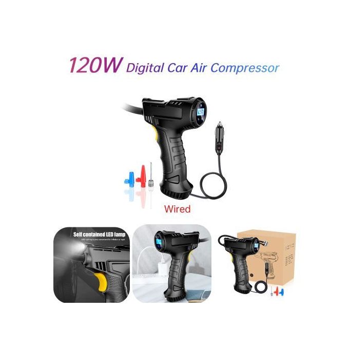 150PSI DIGITAL CAR TIRE hand held INFLATOR Air PORTABLE COMPRESSOR Tyre WITH LED TORCH