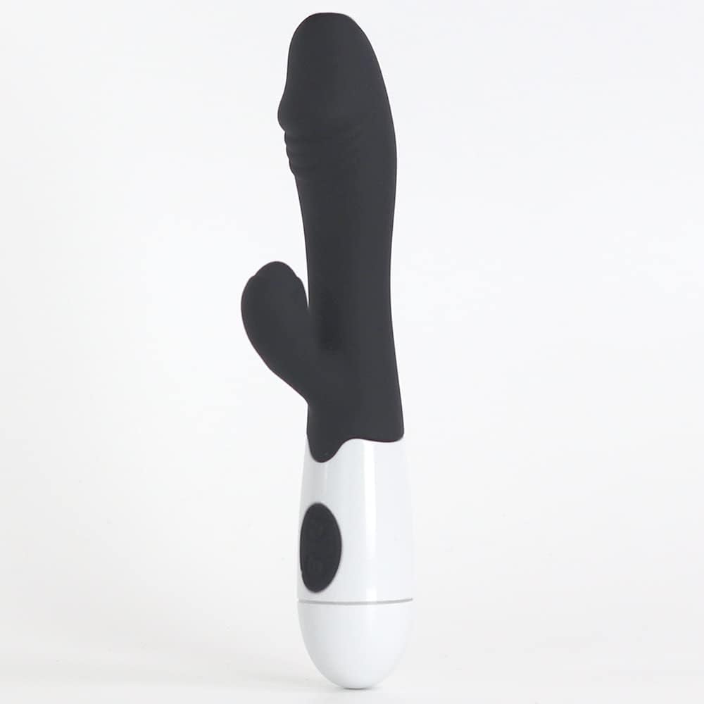 Rechargeable Realistic G-Spot Rabbit Vibrator Dildo Sex Toys for Women - BLACK