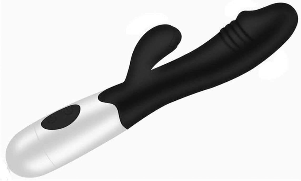 Rechargeable Realistic G-Spot Rabbit Vibrator Dildo Sex Toys for Women - BLACK