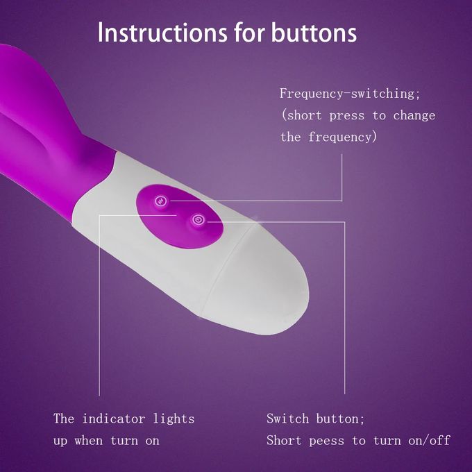 G Spot Rabbit SILICON battery powered Vibrator 30 Vibration Models Double Stimulation Sex Toys Dildo For Women Masturbation RIBBED