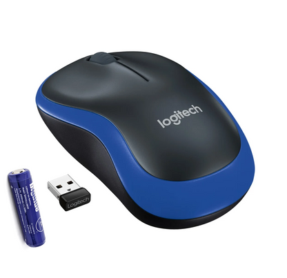 LOGITECH M185 Wireless OPTICAL Mouse - Plug And Play - BLUE