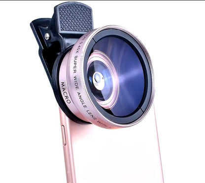 Phone Camera magnifying Lens, 2 in 1 Phone Camera Lens Kit, 15X Macro Lens + 0.45X Wide Angle Lens, Cell Phone Clip On Lens with Travel Bag for phone