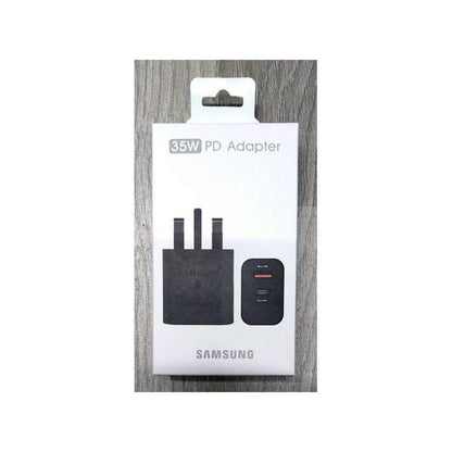 Samsung 35W PD USB Type C - Type C Fast Charger DUO Travel Adapter FOR S22 S21 S20 S10 - Black