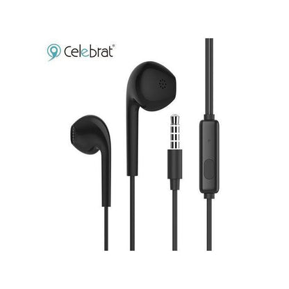 Celebrat G12 Earphone Headset Mic For VIVO Huawei Xiaomi - Black