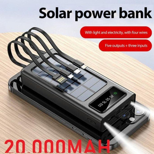 Excellent 4IN1 20000MAH FULL CAPACITY PORTABLE SOLAR POWER BANK BATTERY PACK