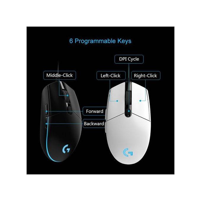 Logitech G102 6-keys 8000DPI Wired Optical Gaming Mouse - Black