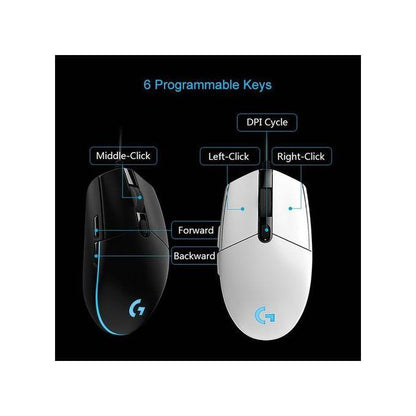 Logitech G102 6-keys 8000DPI Wired Optical Gaming Mouse - Black