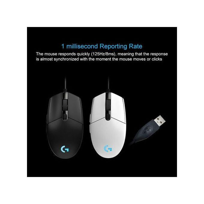 Logitech G102 6-keys 8000DPI Wired Optical Gaming Mouse - WHITE