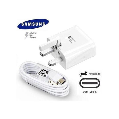 Samsung 15W Galaxy TYPE C FAST Charger FOR Note 10 Plus  S10 Lite / S10 / S10 Plus /S10e / S8 / S8 Plus / S8 Active / S9 / S9 Plus / Note 8 / Note 9/ A30  All Android USB Type C - White