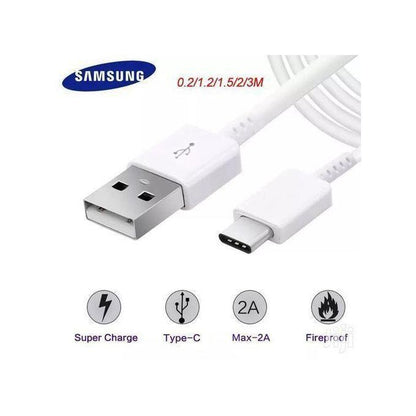 Samsung 15W Galaxy TYPE C FAST Charger FOR Note 10 Plus  S10 Lite / S10 / S10 Plus /S10e / S8 / S8 Plus / S8 Active / S9 / S9 Plus / Note 8 / Note 9/ A30  All Android USB Type C - White