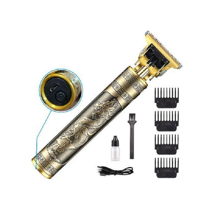 T9 Professional Hair Trimmer Clipper RECHARGABLE Guide Combs - Gold