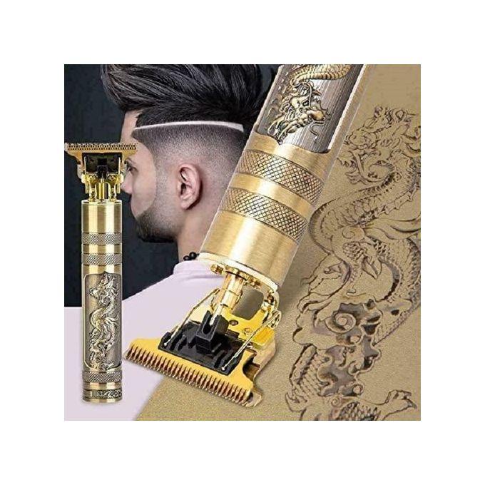 T9 Professional Hair Trimmer Clipper RECHARGABLE Guide Combs - Gold