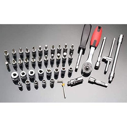 46Pc Wrench RATCHET Socket Set Combination Tool Kit 1/4' TOOLSET CAR REPAIR KIT ALLEN TORKS SCREW DRIVER HANDLE