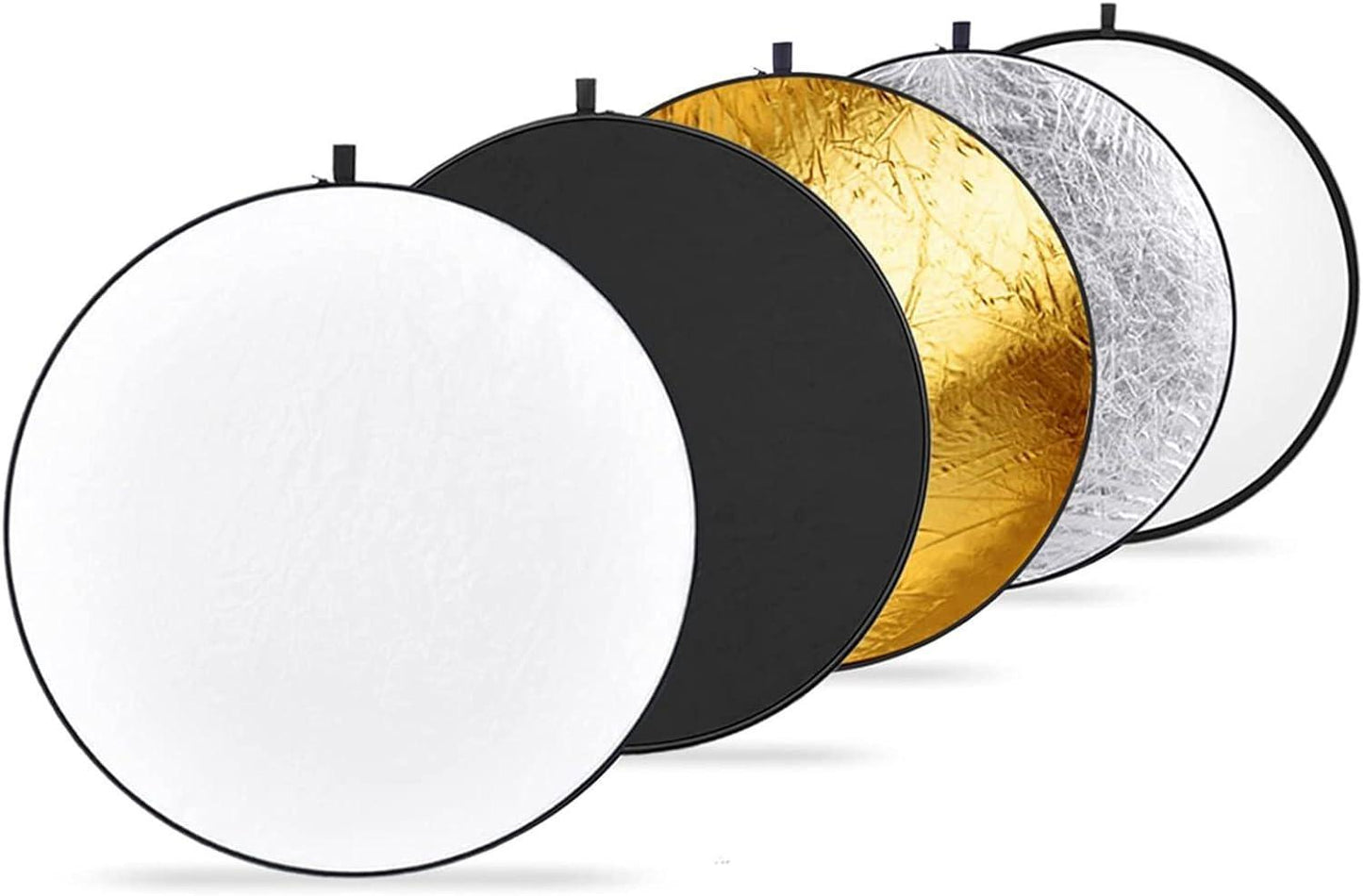 43 Inch/ 110 Centimeter Light Reflector Diffuser 5in1 Collapsible Multi Disc with Bag - Translucent, Silver, Gold, White, and Black for Studio Photography Lighting Outdoor