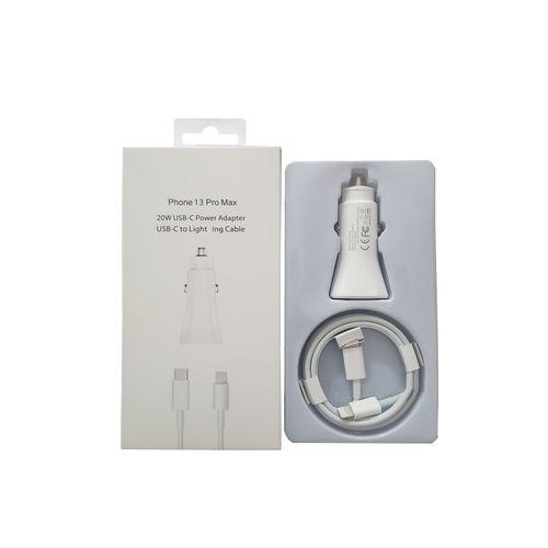 Apple 20W PD Car Charger Adapter Fast Charging For Iphone 13 PRO With Type C - LIGHTNING CABLE