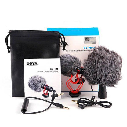 Boya BY-MM1 Camera Microphone with Shock Mount / Windshield Universal Shotgun Microphone for Cameras & Camcorders,iPhone, Android Smartphones BOOM MIC