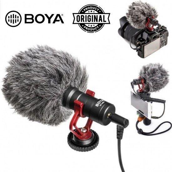 Boya BY-MM1 Camera Microphone with Shock Mount / Windshield Universal Shotgun Microphone for Cameras & Camcorders,iPhone, Android Smartphones BOOM MIC