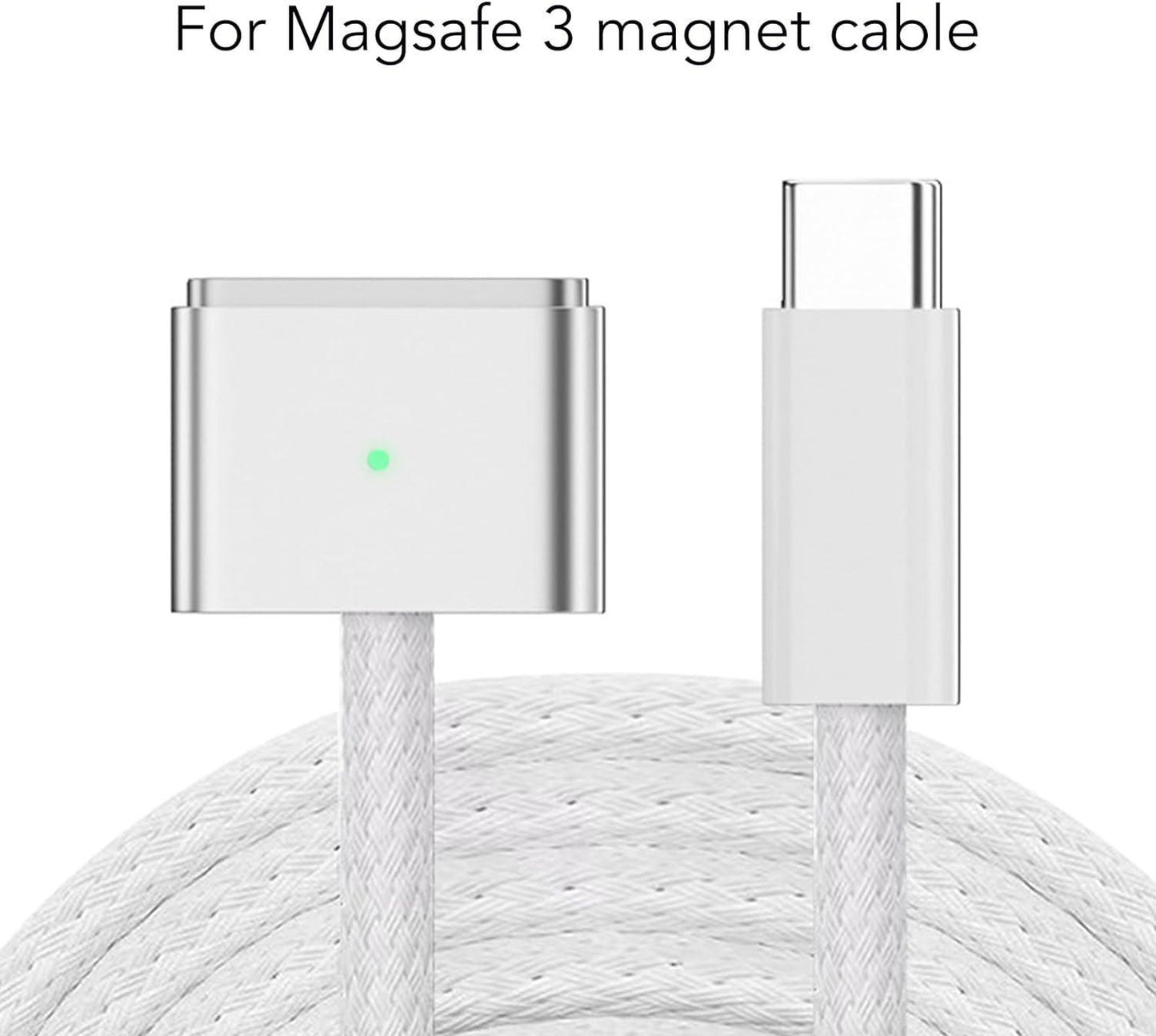 Apple USB C to Magsafe 3 Charging Cable, 2m Braided Wire Charging Cord with LED Charging Indicator, 140W Efficient Charging, for Wall Chargers,