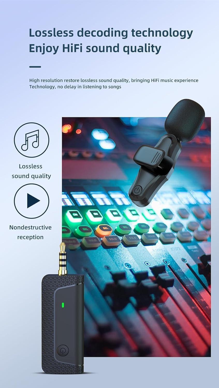 K35 Pro SINGLE (2023) Professional Wireless Lavalier Microphone for iPhone, Android Phone, Camera - Recording Omnidirectional Condenser Mic Ultra Low Delay, Lapel Noise canceling Mic