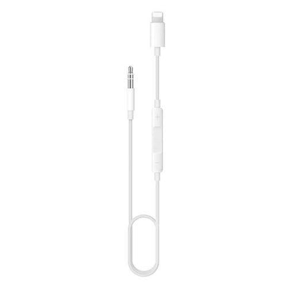 Lightning 3.5MM aux Jack Volume Adjustment adapter Cable for Iphone - white