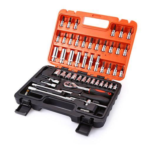 53pcs Combination Socket Wrench Set Ratchet Hand Repair Tool 1/4 3/4, car vehicle repair