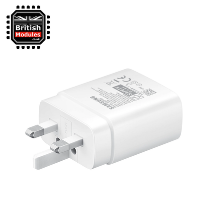 SAMSUNG 45W superFast charging Wall UK Plug Adapter alone - WHITE s10 s20 s21 s22 s23 ultra