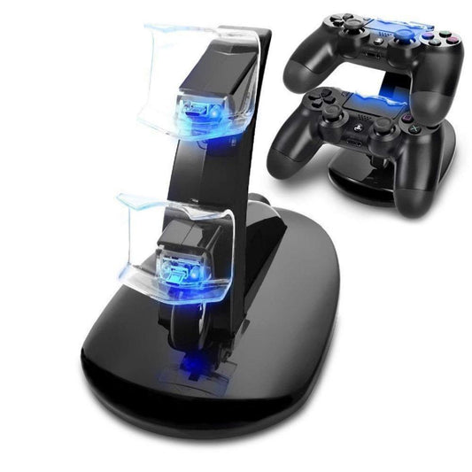 Double Gaming Controller Charger Stand With Led Indicator Dual USB Charging Docking Station Compatible For PS4 Pro/PS4 Accessories