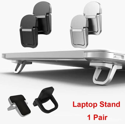 2PCS Self-Adhesive Mini Portable Laptop Stand, Mini Invisible Laptop Stand, Zinc Alloy Stable for Most Keyboards