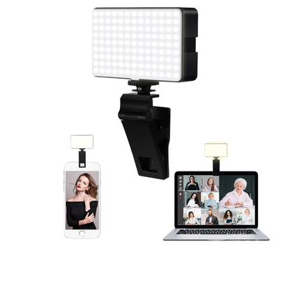 Rechargable Selfie Light Fill Video Clip Light Adjusted 98 Lights Content Creation Light Phone Fill Light with Clip for Phone Tablet Makeup Selfie