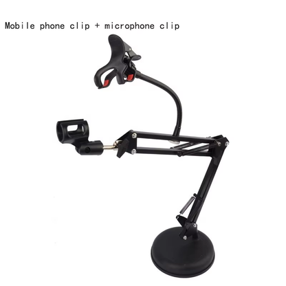 Mobile Phone Holder 360 Rotating Flexible Arms Double Clamp Clips Smartphone Desktop Metal Bracket Phone Stand Support VOCAL MV STENT