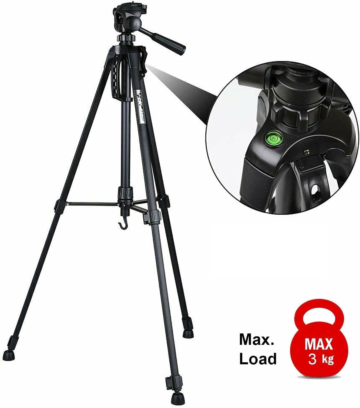 WT 3520 UNIVERSAL Heavy Duty Tripod STAND For Digital SLR Camera DSLR AND PHONE, 3kg max load