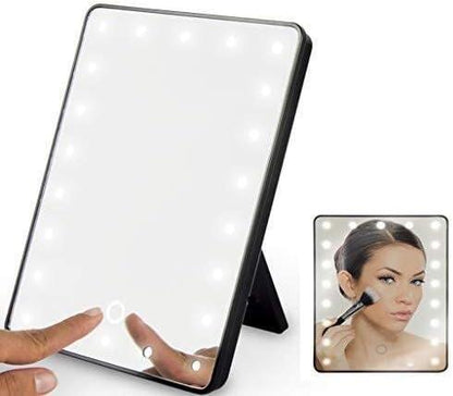 16 LED Pro Vanity Mirror & Led Lights Beauty Adjustable Countertop 360° Degree Rotating Touch Screen Makeup Mirror Battery Powered Version