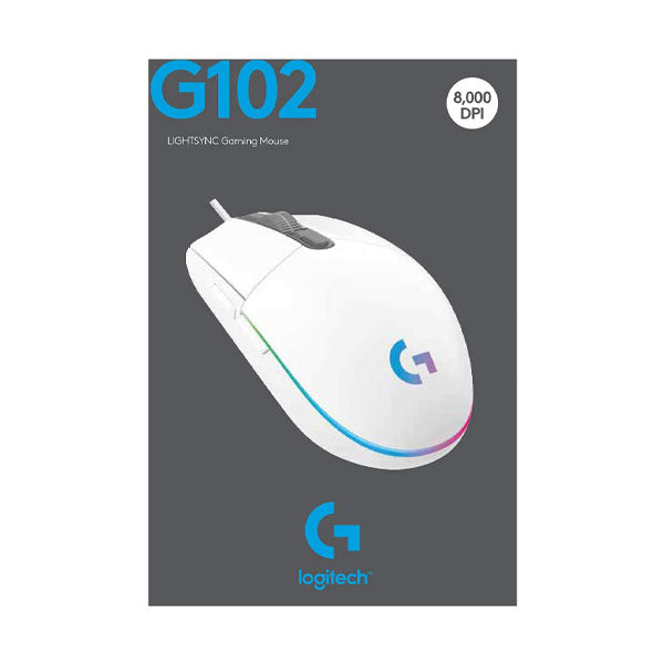 Logitech G102 6-keys 8000DPI Wired Optical Gaming Mouse - WHITE