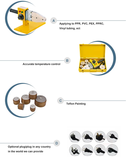 Pipe Welding Portable Machine Temperature Adjustable Pprc Ppr Pvc Pipe 20mm 25mm 32mm