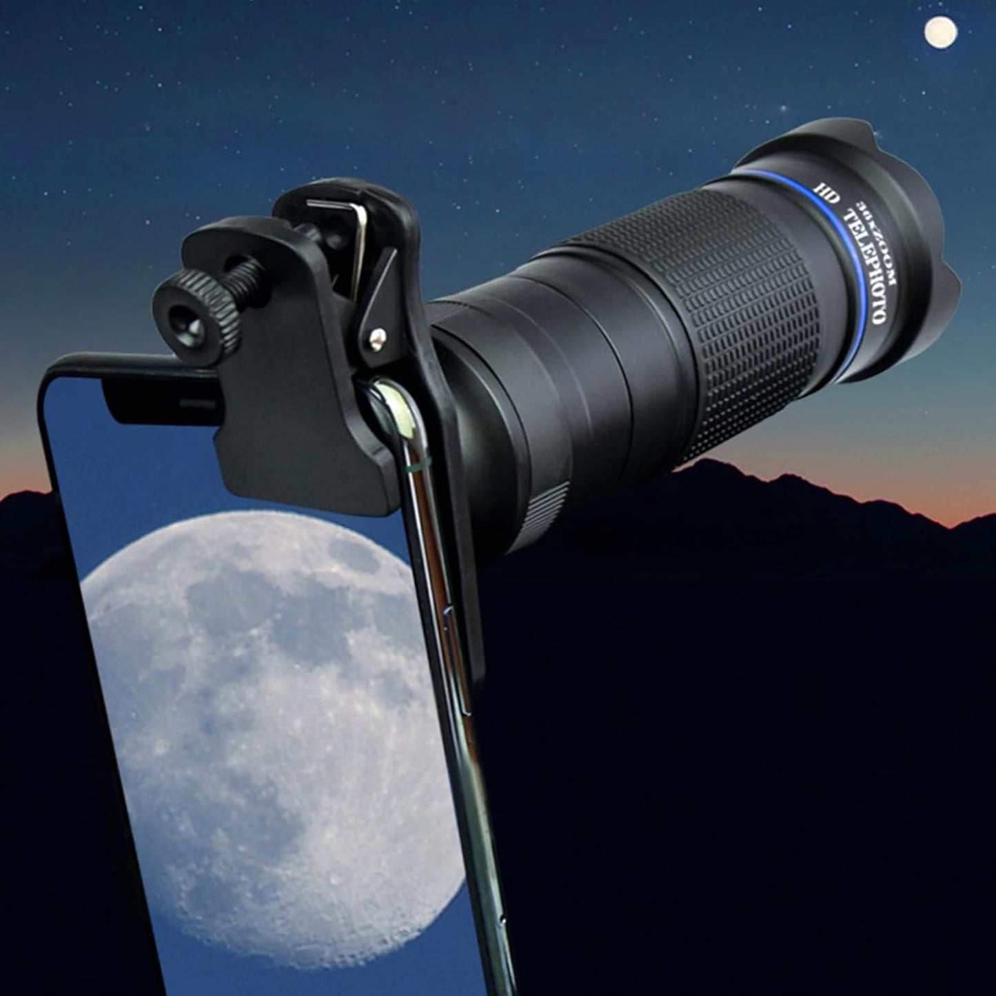 HD 36X Telephoto Mobile Phone Zoom magnifying Lens, Eyepiece Objective Lens Dual Focusing System, with Smart Phone Holder Tripods for Travel