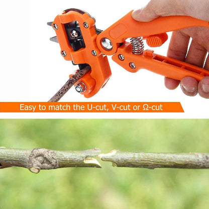 Garden Grafting Tool, Fruit Tree Professional Prune Shear Snip Grafting Cutting Tool, Replaceable V/U/Ω Blades Sturdy, Tree Grafting Kit